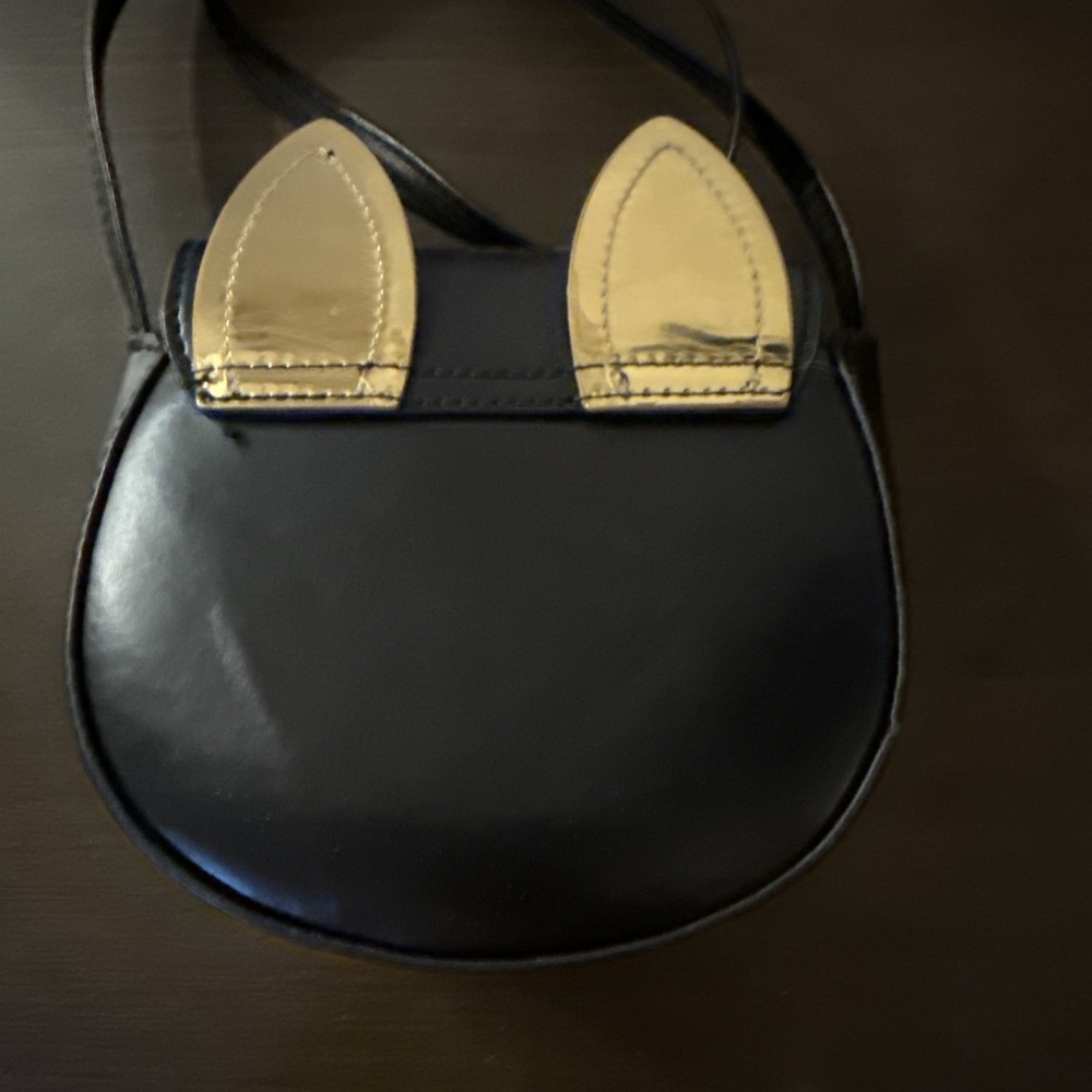 black kitty shaped crossbody purse 6x5 - Picture 5 of 7